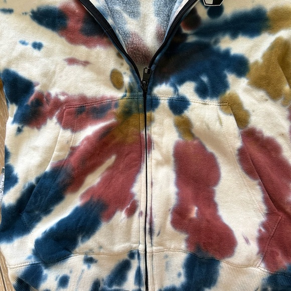 Boys Volcolm Tie-Dye Zipped Hoodie Sweatshirt -Sz M (10) - Picture 4 of 6